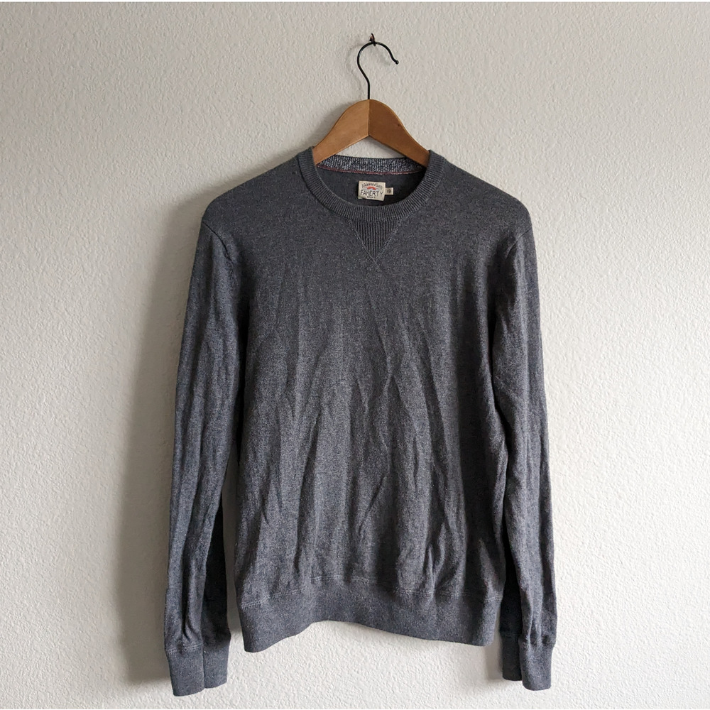 Faherty Women's Cotton Cashmere Blend Crewneck Sweater in Grey | S